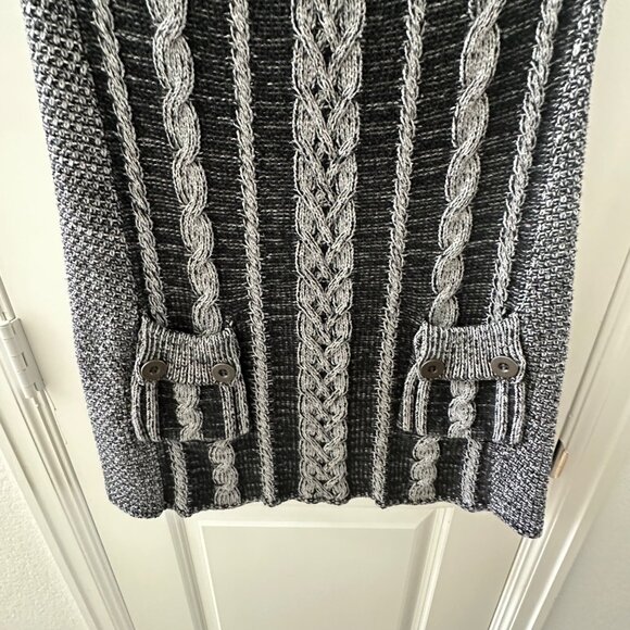 Style & Co Womens Gray & Black Cable Knit Sweater Dress M - Picture 7 of 13